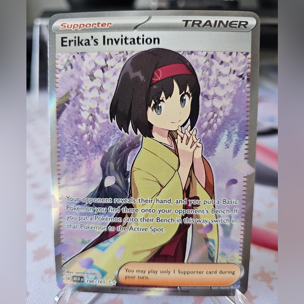 Pokémon 151 Erika's Invitation Full Art Trainer Card 196/165 NM/M
